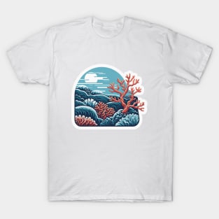 Coral Reef Japanese Art T-Shirt